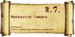 Matkovics Tamara névjegykártya